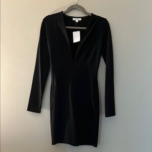 Socialite Black Long Sleeve Bodycon Dress